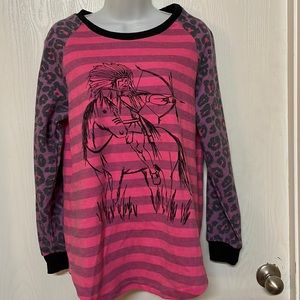 Crazy Train Pink Western Leopard Print Top